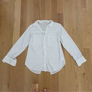 Oasis White Striped Button Down Shirt